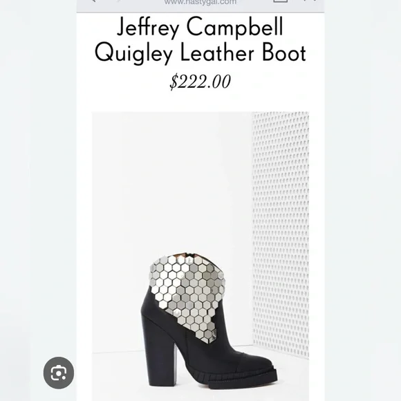 Jeffrey Campbell. Quigley leather Black studded boots. Size US 7. - Picture 6 of 6